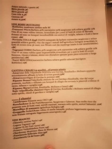 antico sole botticino menu|TRATTORIA ANTICO SOLE, Botticino